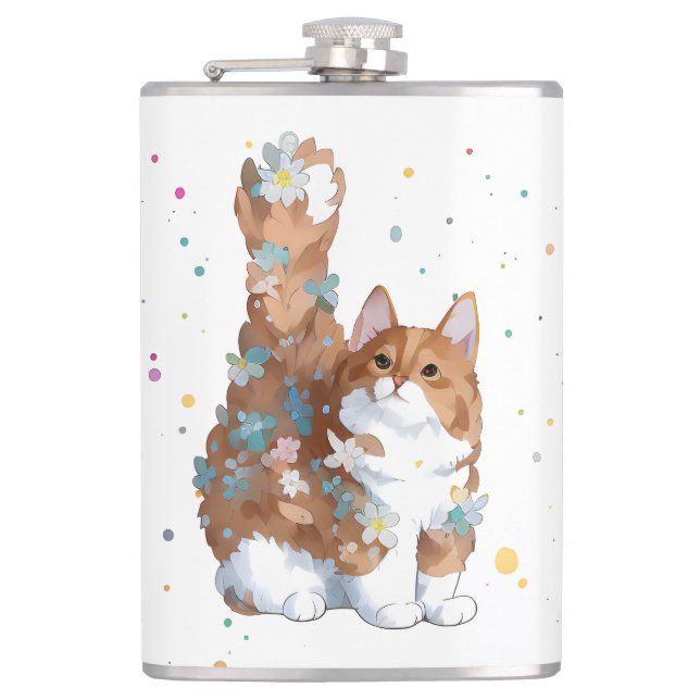 Petaca Mascota de gato kitsch (Anverso)