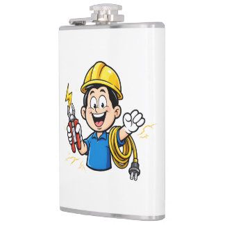 Petaca Mascota Electricista Energética Arte de Dibujos An