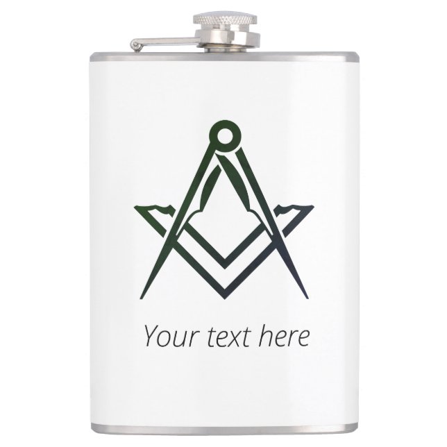 Petaca Masonic Gifts Square Compass Freemasonics (Anverso)