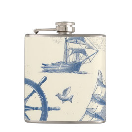 Petaca Mat con tema náutico y detalles marinos