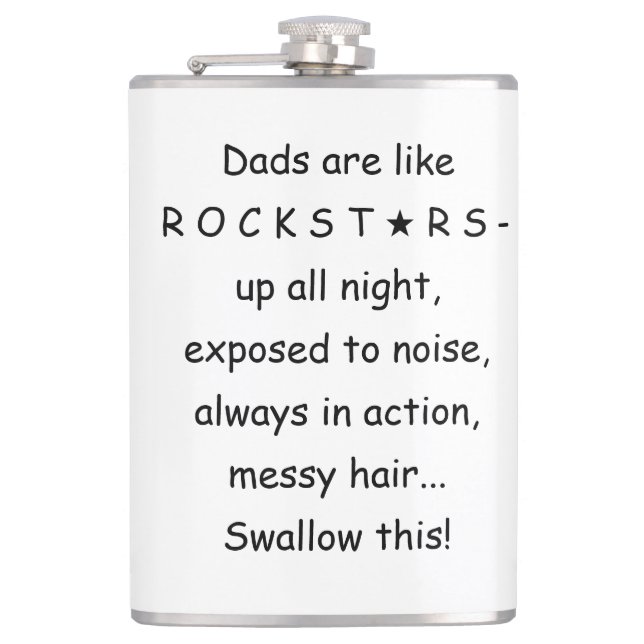 Petaca matamoscas de bolsillo para nuevo papá, regalo div (Anverso)
