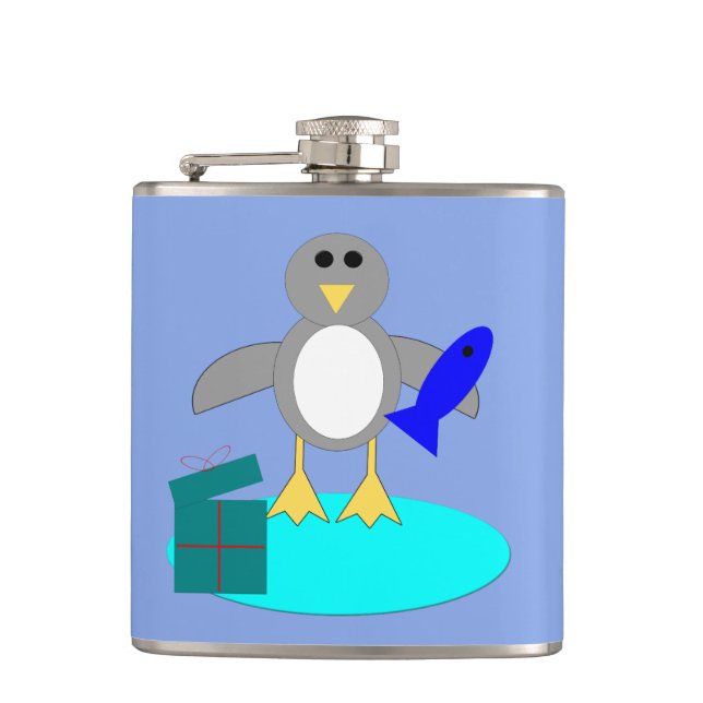 Petaca Mateo de Navidad Pesca con Pingüino (Anverso)