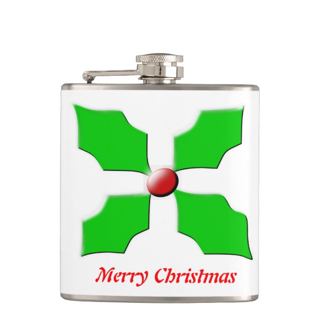 Petaca Materia Navidad Holly Personalizable Flask (Anverso)