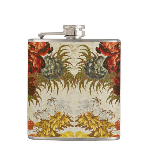Petaca Materia textil con un estampado de flores de