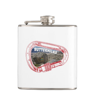 Petaca Matorrales de mariposa Escalando Carabiner Flask