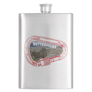Petaca Matorrales de mariposa Escalando Carabiner Flask