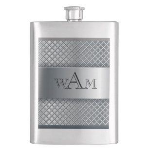 Petaca Matraz clásico de textura Metalizado monogramada