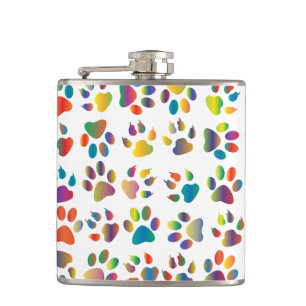 Petaca Matraz colorido de las garras de los perros