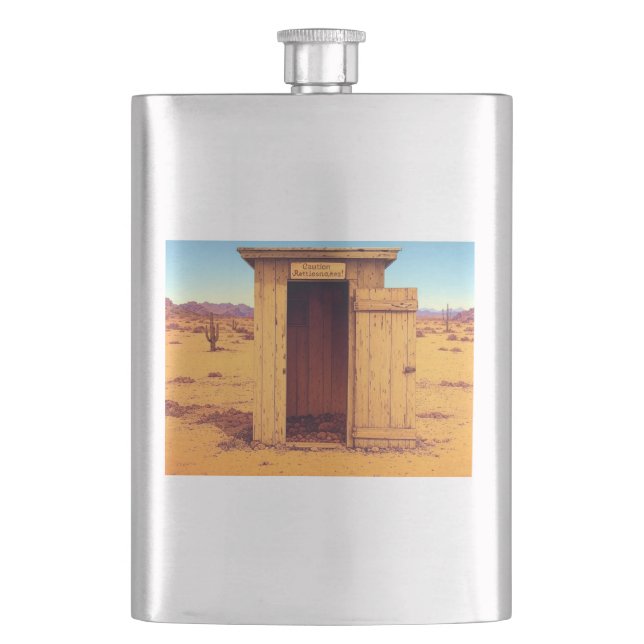 Petaca Matraz de acero inoxidable Desert Outhouse (Anverso)