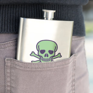 Petaca Matraz de acero inoxidable Green Skull