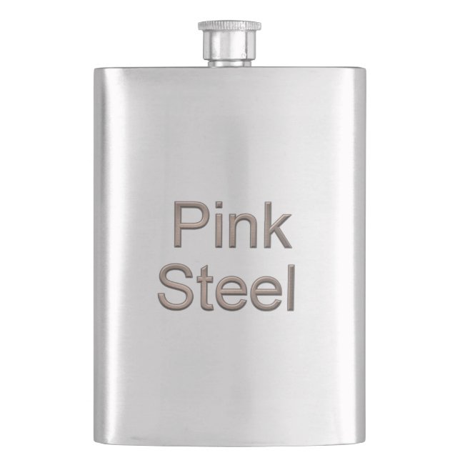 Petaca Matraz de acero inoxidable rosado (Anverso)