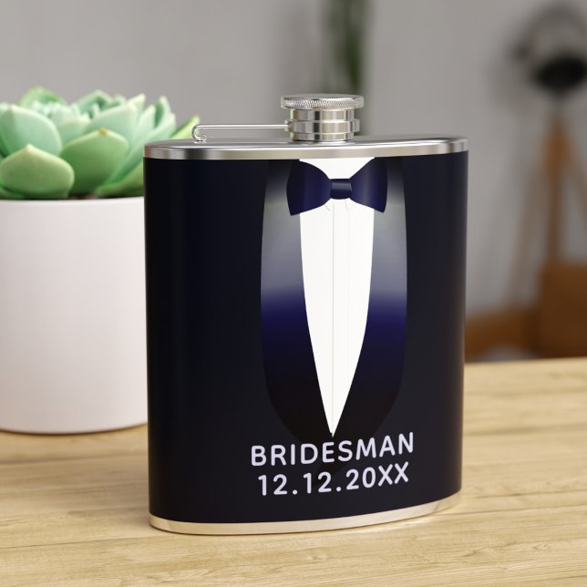 Petaca Matraz de Boda del Tuxedo Azul de medianoche (Subido por el creador)