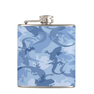 Petaca Matraz de camuflaje de reptil azul