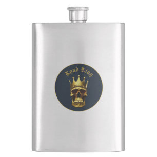 Petaca Matraz de cráneo dorado