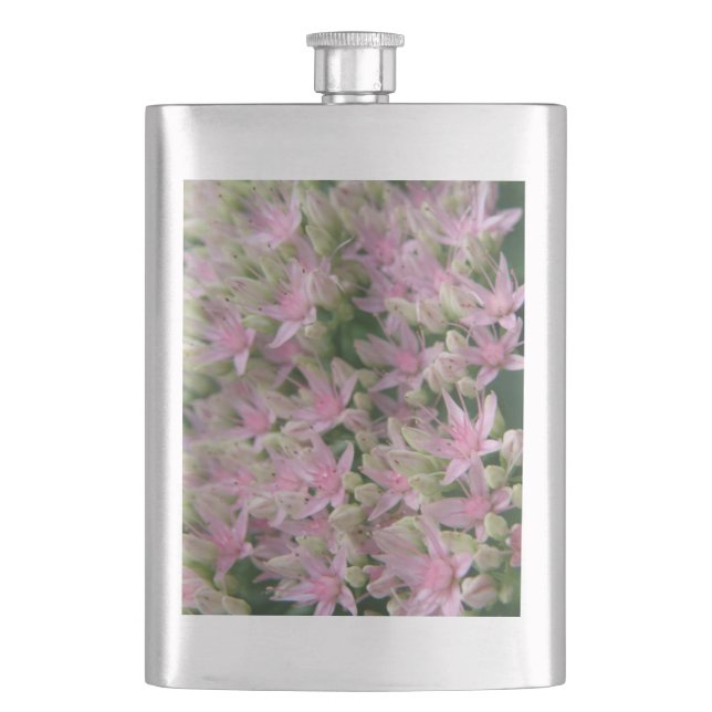 Petaca Matraz de flores tropicales rosadas de bonito (Anverso)
