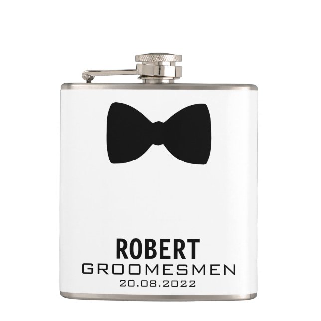 Petaca Matraz de Groomsmen personalizado con gráfico de c (Anverso)