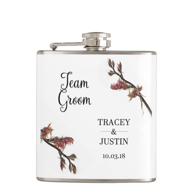 Petaca Matraz de Hielo de Flor de Nueva Zelanda (Anverso)