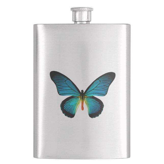 Petaca Matraz de mariposa azul (Anverso)