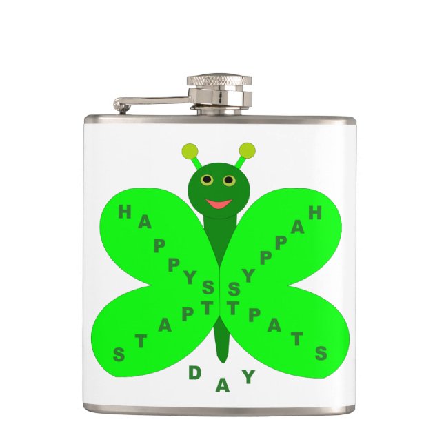 Petaca Matraz de mariposa del Día de San Patricio (Anverso)
