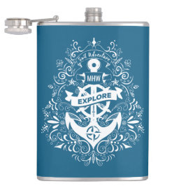 Petaca Matraz de monograma del personalizado de anclaje d