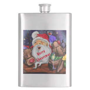 Petaca Matraz de Navidades divertidos de Santa y los reno