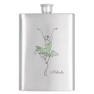 Petaca Matraz de nombre personalizado de Ballerina