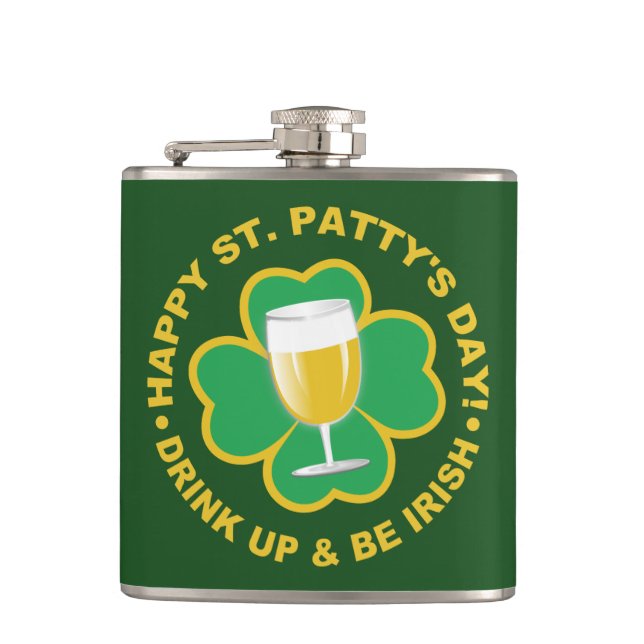 Petaca matraz de nombre personalizado de San Patricio (Anverso)