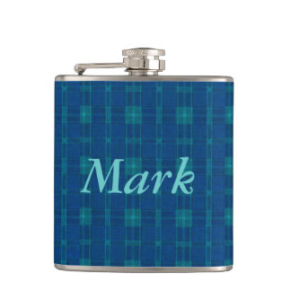 Petaca Matraz de plástico azul personalizado