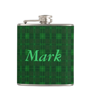 Petaca Matraz de plástico verde personalizado