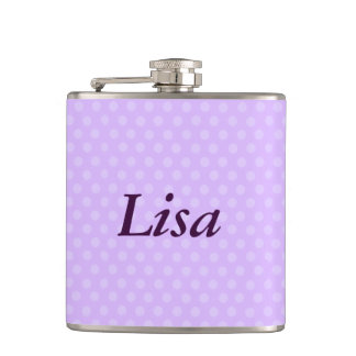 Petaca Matraz de punto de polka púrpura personalizado