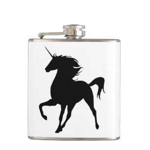 Petaca Matraz de silueta de Unicornio negro