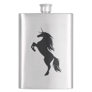 Petaca Matraz de silueta de Unicornio negro