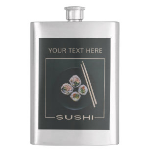 Petaca Matraz de texto de SUSHI personalizado