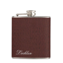 Petaca Matraz de textura falsa de cuero marrón personaliz