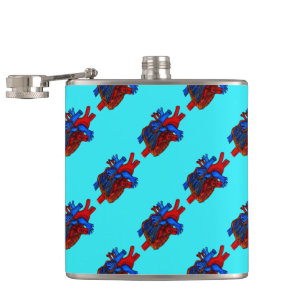 Petaca Matraz de vinílico con estampado anatómico Aqua