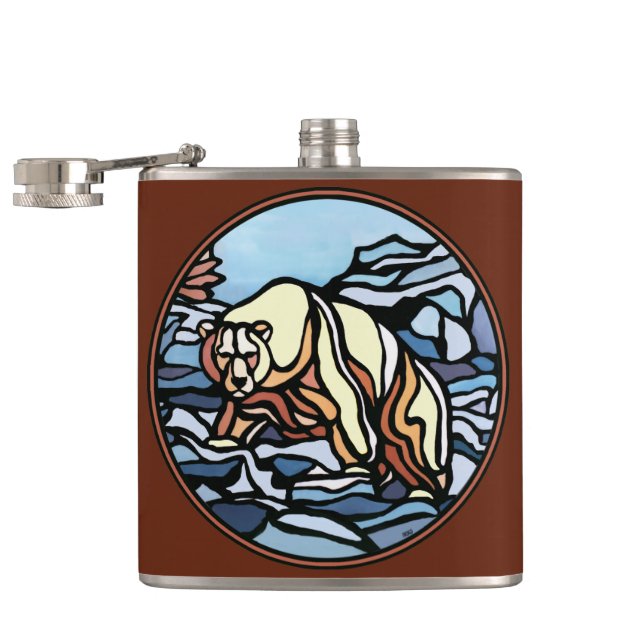 Petaca Matraz del frasco de oso tribal Personalizado del  (Abierto)