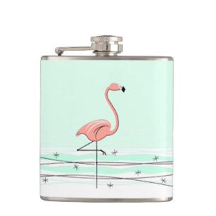 Petaca Matraz envuelto de Flamingo Aqua