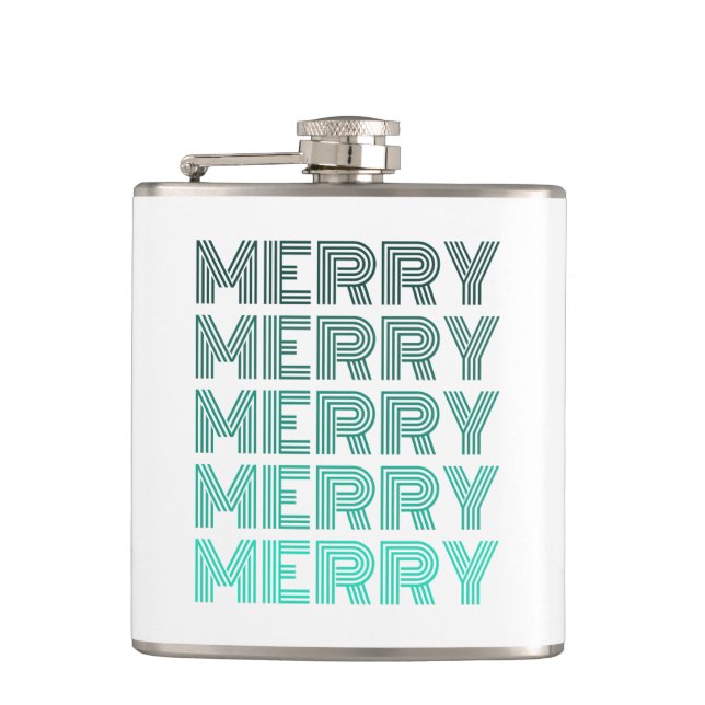 Petaca Matraz envuelto de Navidad retro merry (Anverso)