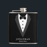 Petaca Matraz envuelto de vinilo de Groomsman personaliza<br><div class="desc">Matraz envuelto de vinilo de Groomsman personalizado negro</div>