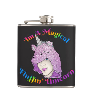 Petaca Matraz envuelto de vinilo de Unicornio mágico
