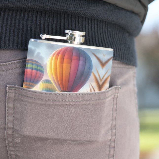 Petaca Matraz envuelto de vinilo en globo de aire calient (In Situ)