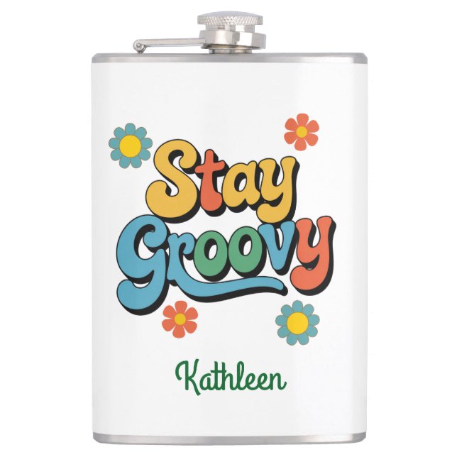 Petaca Matraz envuelto de vinilo retro personalizado (Anverso)