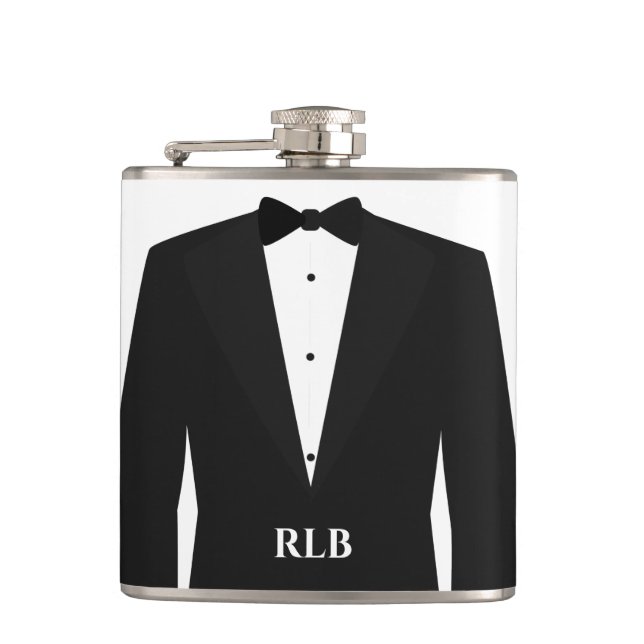 Petaca Matraz Monogramado De Tuxedo Vinyl Envuelto (Anverso)