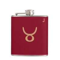 Matraz Monogramado Rojo - Zodiaco - Tauro