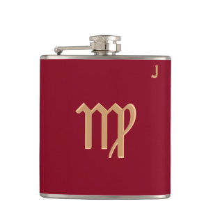 Petaca Matraz Monogramado Rojo - Zodiaco - Virgo