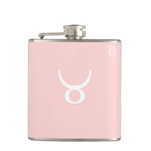 Petaca Matraz Monogramado Rosa - Zodiaco - Tauro