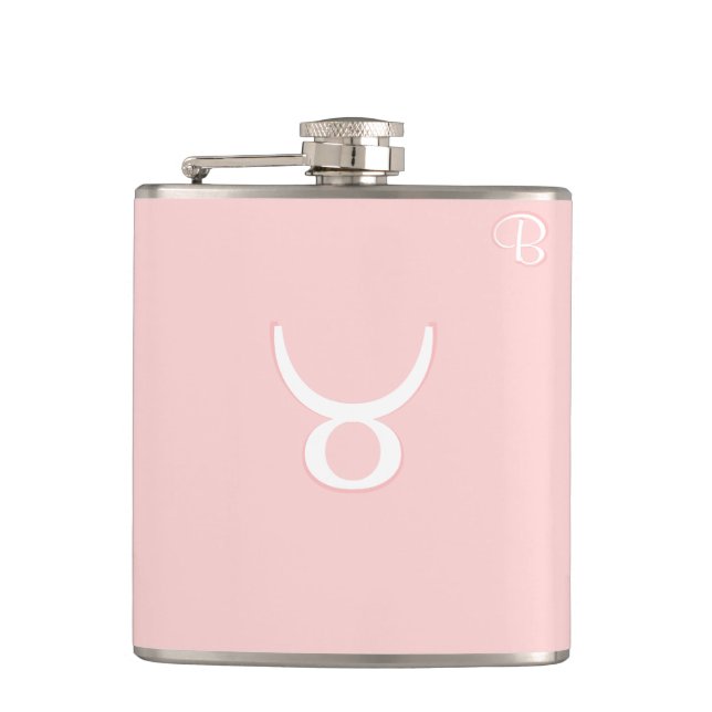 Petaca Matraz Monogramado Rosa - Zodiaco - Tauro (Anverso)