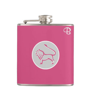 Petaca Matraz monogramado rosado de abaret - Zodiaco - Le
