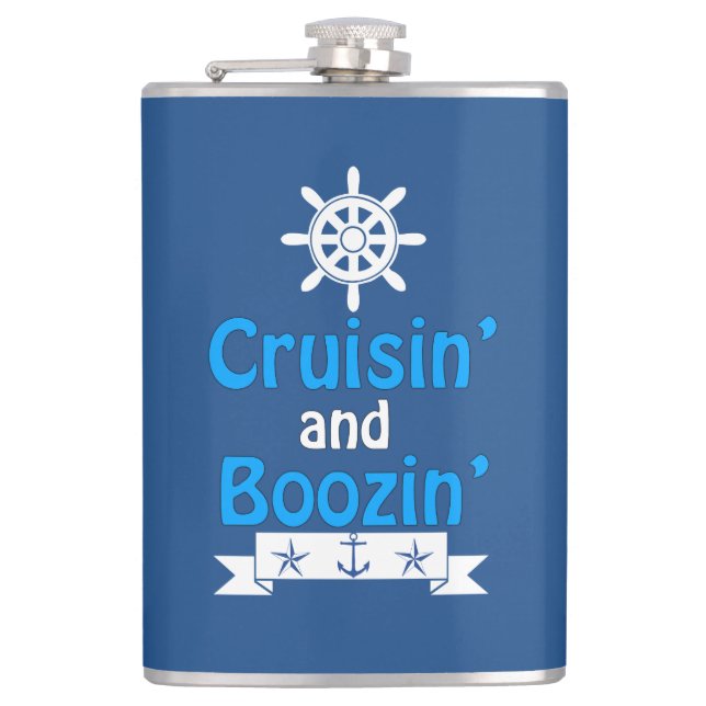 Petaca Matraz náutico de cruisin' y Boozin' (Anverso)
