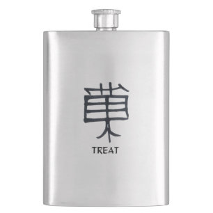Petaca Matraz negro de acero inoxidable Kanji Treat